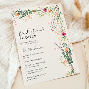 Bohemian vild Blommor vår möhippa Inbjudningar