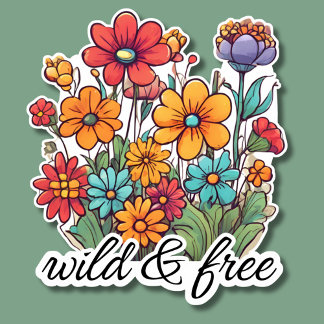 Bohemian Vild & Free Wildblommor Watersecure Klistermärken