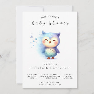 Bohemian Vild Uggla Baby Shower Inbjudningar