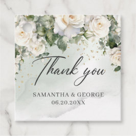 Bohemian Vit ros och Eucalyptus Greenery Gåvor Etiketter