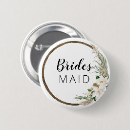 Bohemian Wandeans Brudens sida Button Bridesmaid Knapp