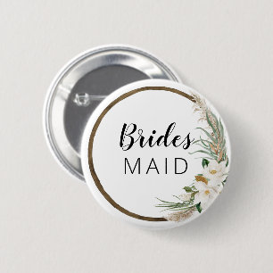 Bohemian Wandeans Brudens sida Button Bridesmaid Knapp