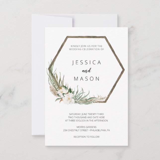 Bohemian Wandebröllopsinbjudan Inbjudningar (Framsida)