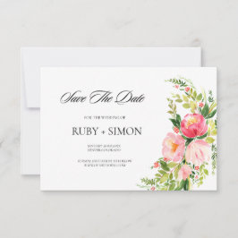 Bohemian Watercolor Floral Wedding Spara Datumet