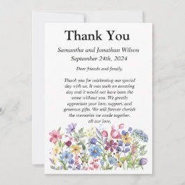 Bohemian Watercolor Garden Flowers Photo Tack Inbjudningar