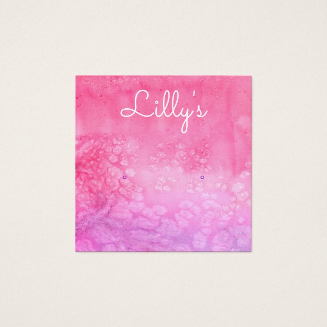 Bohemian Watercolor Stud Earring Visning Card Fyrkantigt Visitkort (Framsida)