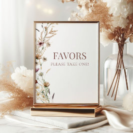 Bohemian Watercolor Wildbloms Möhippa Favor Poster