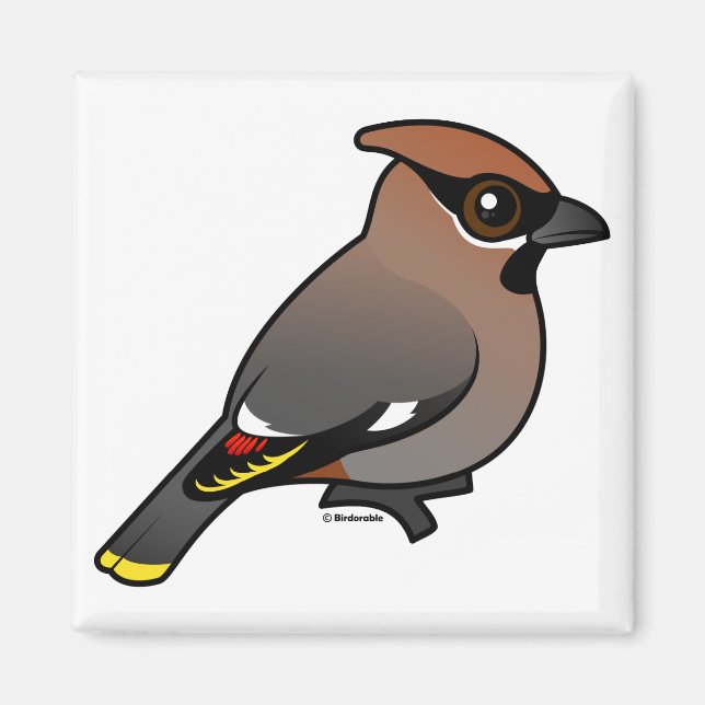 Bohemian Waxwing Magnet (Framsidan)