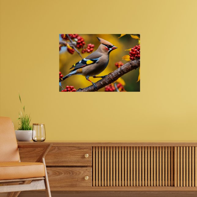 Bohemian Waxwing Poster (Vardagsrum 2)