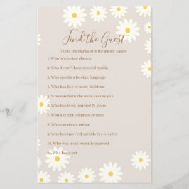 Bohemian White Daisy Blommig Hitta Gästen