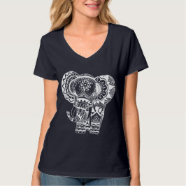 Bohemian white Elephant Tee Shirt