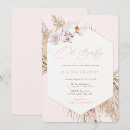 Bohemian Wild Child Pampas Grass Girl Baby Shower Inbjudningar