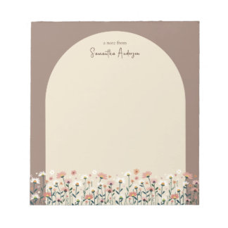 Bohemian Wildblomma Gräns Arch Anteckningsblock