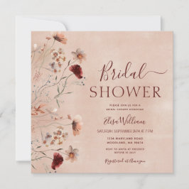 Bohemian Wildblomma Inbjudningskort för möhippan