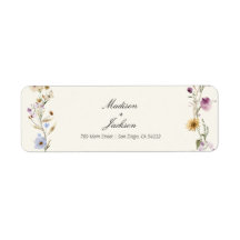 Bohemian Wildblomme Bröllop Returadress