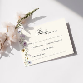 Bohemian Wildblommes Elegant OSA Bröllop Response Tilläggskort