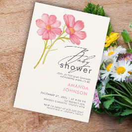 Bohemian Wildbloms Blommigt Baby Shower Inbjudningar