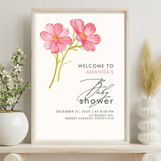Bohemian Wildbloms Blommigt Baby Shower Poster (Skapare uppladdad)