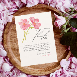 Bohemian Wildbloms Blommigt Baby Shower Tack Kort