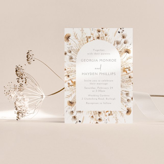 Bohemian WildblomWatercolor Bröllop Inbjudningar (Skapare uppladdad)