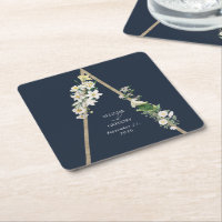 Bohemian Wood Pyramid White Blommigts Blue Bröllop