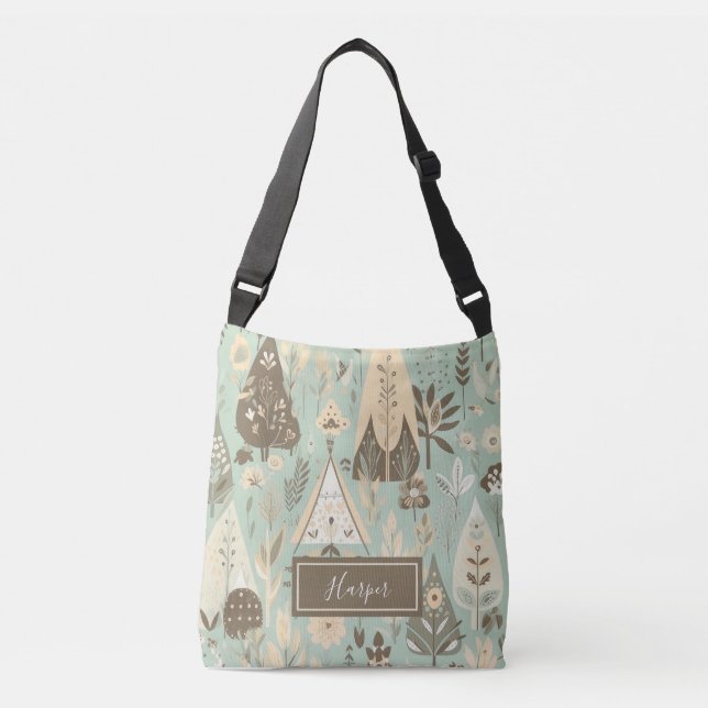 Bohemian Woodland Crossbody Bag Axelväska (Framsida)