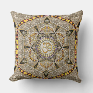 Bohemian Yoga Guld om Geometry Art Big Cushion Kudde