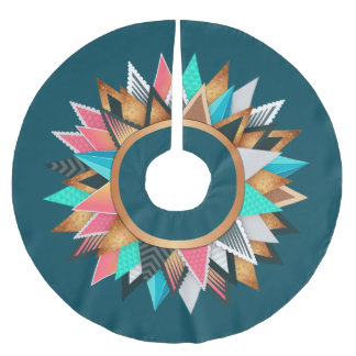 Bohemianinspirerad Träd Skirt Julgransmatta Borstad Polyester