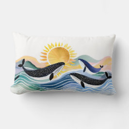 Bohemiblåa Vinkara och Lycklig valar Lumbarkudde