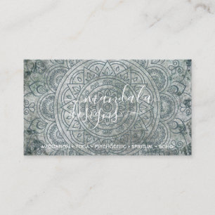 Bohemisk andlig grön mandala boho visitkort