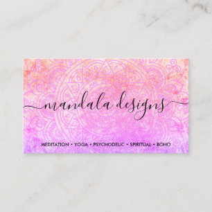 Bohemisk andlig rosa mandala boho visitkort