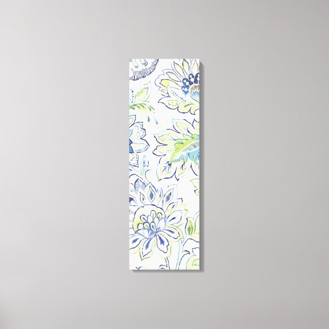 Bohemisk blå blomma canvastryck (Framsida)