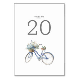 Bohemisk blå Blommigt Vattenfärg Bröllop Bordsnummer