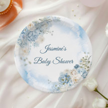 Bohemisk Blå Ros Baby Shower