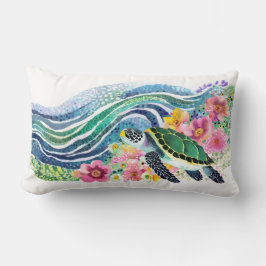 Bohemisk blå Vinkar- och Lycklig-sköldpadda Lumbarkudde