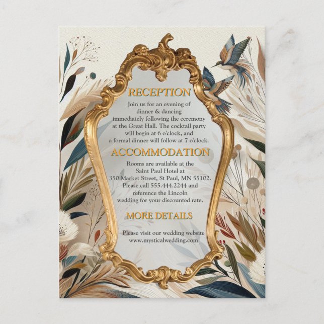 Bohemisk blandning av färg och blomtema meddelande vykort (Framsida)