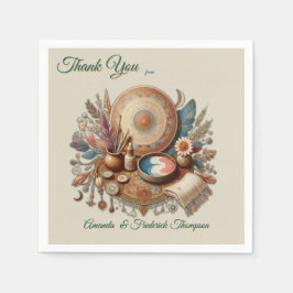 Bohemisk blandning av färg och dekortema pappersservett