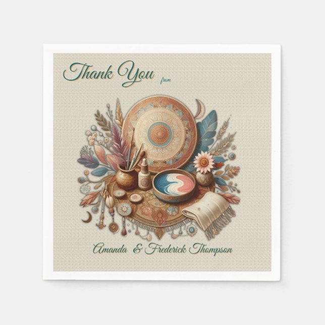 Bohemisk blandning av färg och dekortema pappersservett (Framsidan)