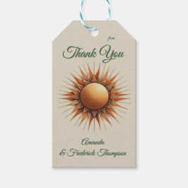 Bohemisk blandning av färg och dekortema presentetikett