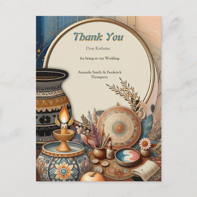 Bohemisk blandning av färg och dekortema vykort (Framsida)