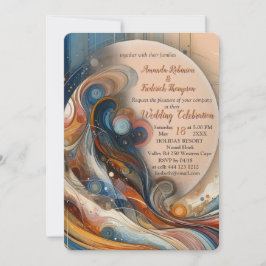 Bohemisk blandning av teal, magenta, lila blommor inbjudningar