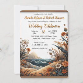 Bohemisk blandning av teal, magenta, lila blommor inbjudningar