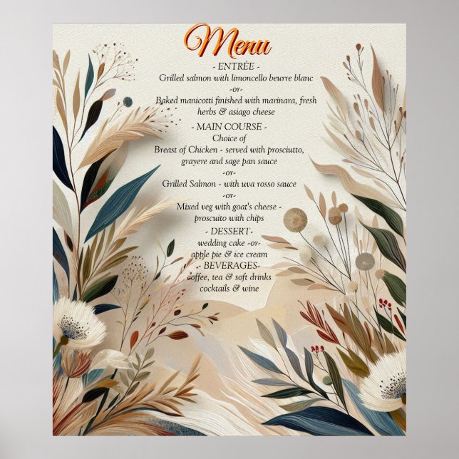 Bohemisk blandning av teal, magenta, lila blommor poster (Framsidan)