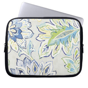 Bohemisk blåttblomma laptop sleeve