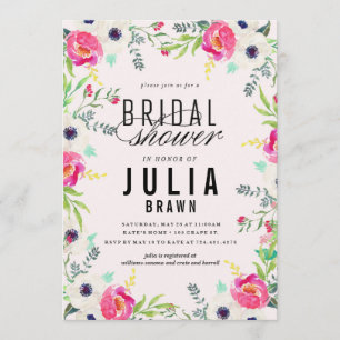 BOHEMISK BLOM- inbjudningskort för möhippan