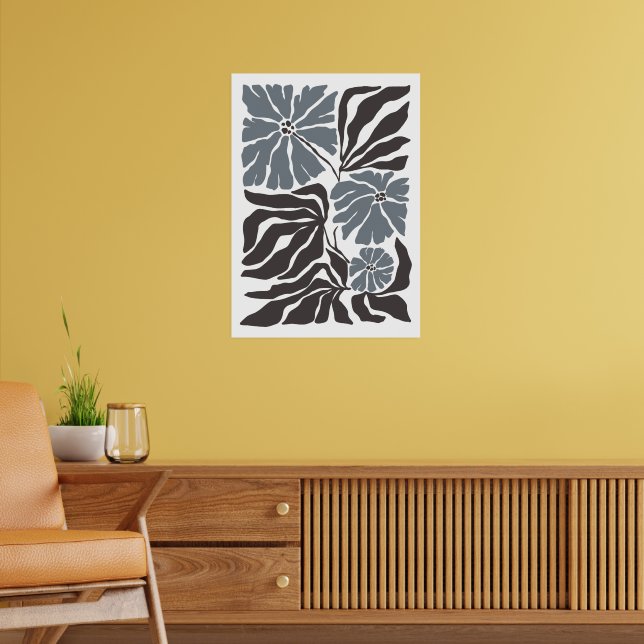 Bohemisk blommemarknad | Modern Abstrakt Löv Poster (Vardagsrum 2)