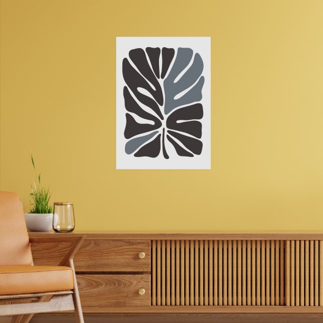 Bohemisk blommemarknad | Modern Abstrakt Löv Poster (Vardagsrum 2)