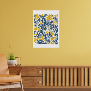 Bohemisk blommemarknad Modern Abstrakt Löv Poster
