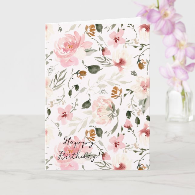 Bohemisk blommigt Birthday Kort (Orkide)