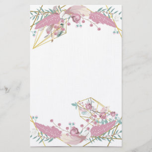 Bohemisk Blommigt Brevpapper